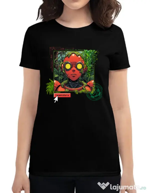 Tricou personalizat dama Ebraced by nature Negru