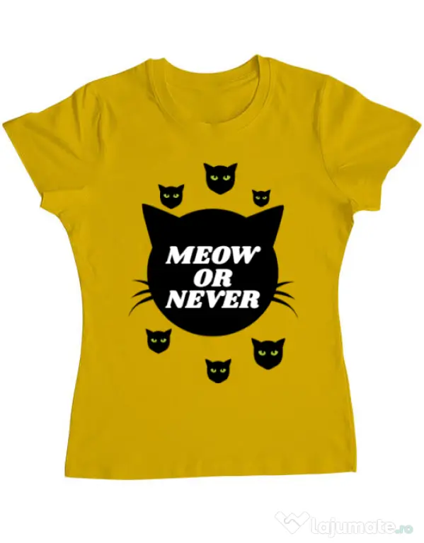 Tricou ADLER dama Meow or never Galben
