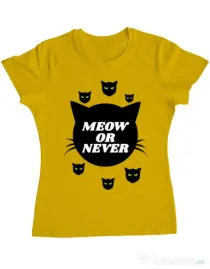 Tricou ADLER dama Meow or never Galben