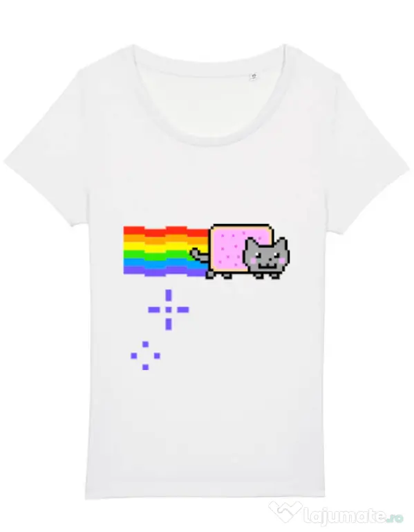 Tricou STANLEY STELLA dama Nyan cat Alb