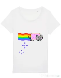 Tricou STANLEY STELLA dama Nyan cat Alb