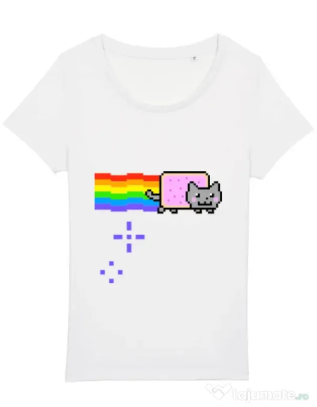 Tricou STANLEY STELLA dama Nyan cat Alb