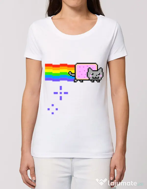 Tricou STANLEY STELLA dama Nyan cat Alb