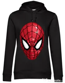 Hoodie dama cu gluga Spiderman mask Negru