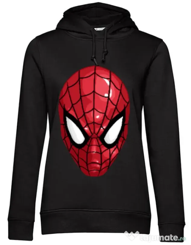 Hoodie dama cu gluga Spiderman mask Negru