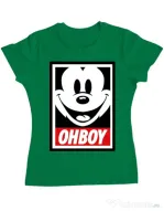 Tricou ADLER dama Oh boy Verde mediu