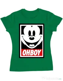 Tricou ADLER dama Oh boy Verde mediu