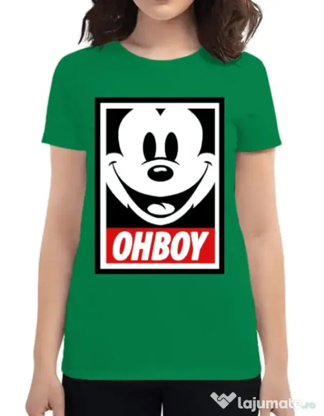 Tricou ADLER dama Oh boy Verde mediu
