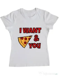 Tricou ADLER dama I want you Alb