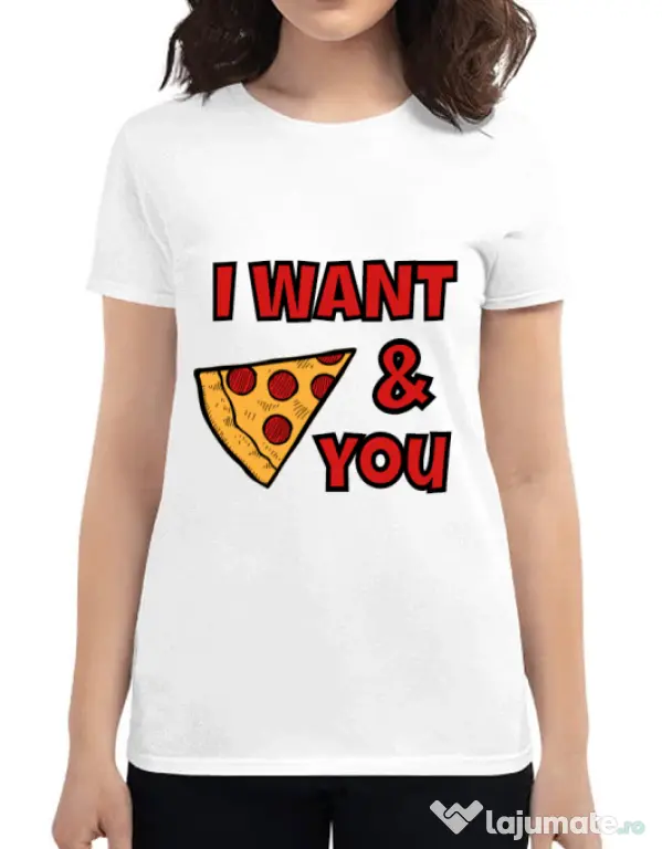 Tricou ADLER dama I want you Alb