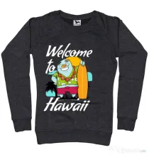 Bluza ADLER dama Welcome to Hawaii Negru melanj