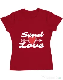 Tricou ADLER dama Send love Rosu