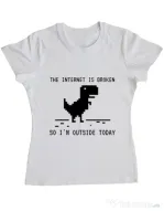 Tricou ADLER dama The internet is broken Alb
