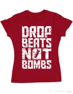 Tricou ADLER dama Drop beats, not bombs Rosu