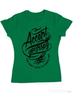 Tricou ADLER dama Accept Yourself Verde mediu