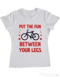 Tricou ADLER dama Put the fun Between your legs Alb