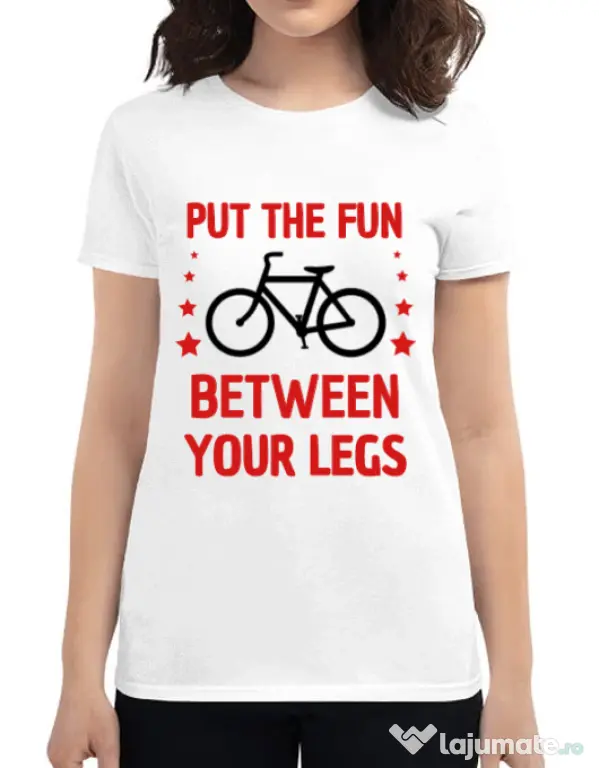 Tricou ADLER dama Put the fun Between your legs Alb