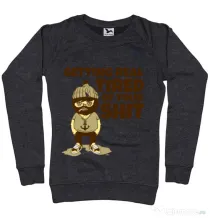 Bluza ADLER dama Tired of your shit Negru melanj