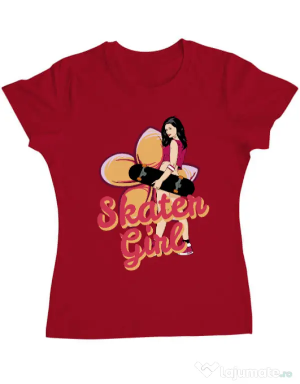 Tricou ADLER dama Skater Girl Rosu