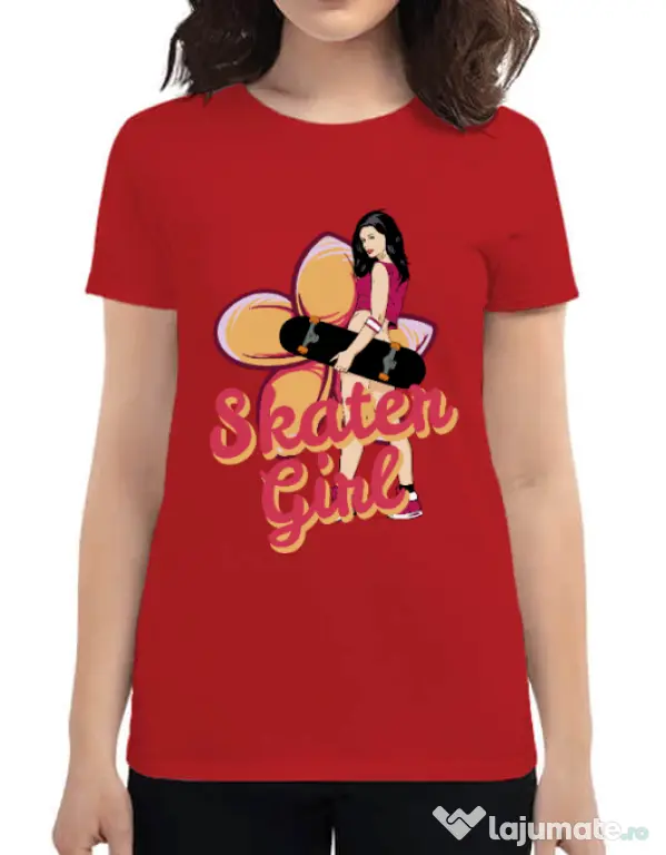 Tricou ADLER dama Skater Girl Rosu