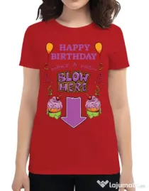 Tricou ADLER dama Make a wish Rosu