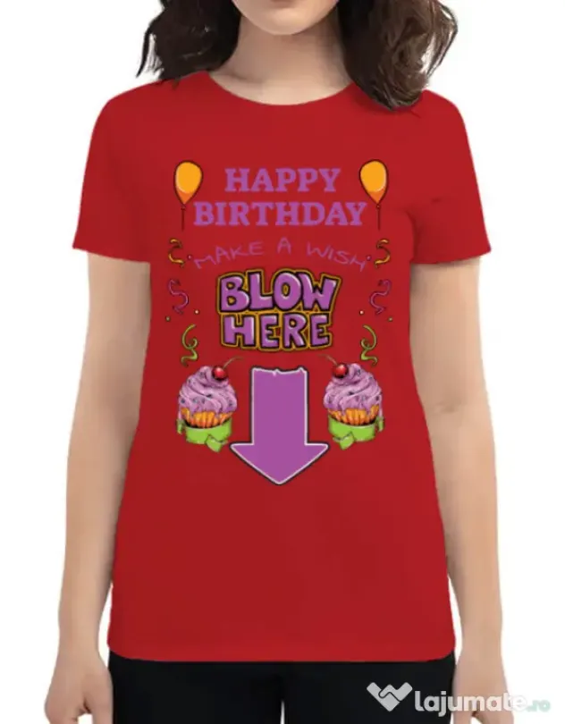 Tricou ADLER dama Make a wish Rosu