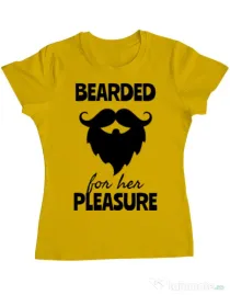 Tricou ADLER dama Bearded for her pleasure Galben