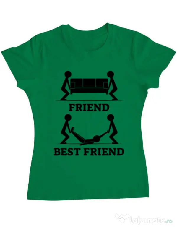 Tricou ADLER dama Best friend Verde mediu
