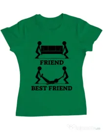 Tricou ADLER dama Best friend Verde mediu