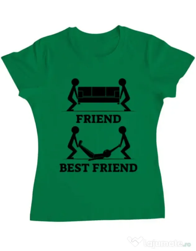 Tricou ADLER dama Best friend Verde mediu