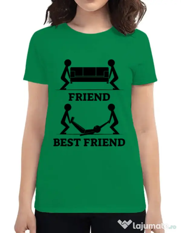 Tricou ADLER dama Best friend Verde mediu