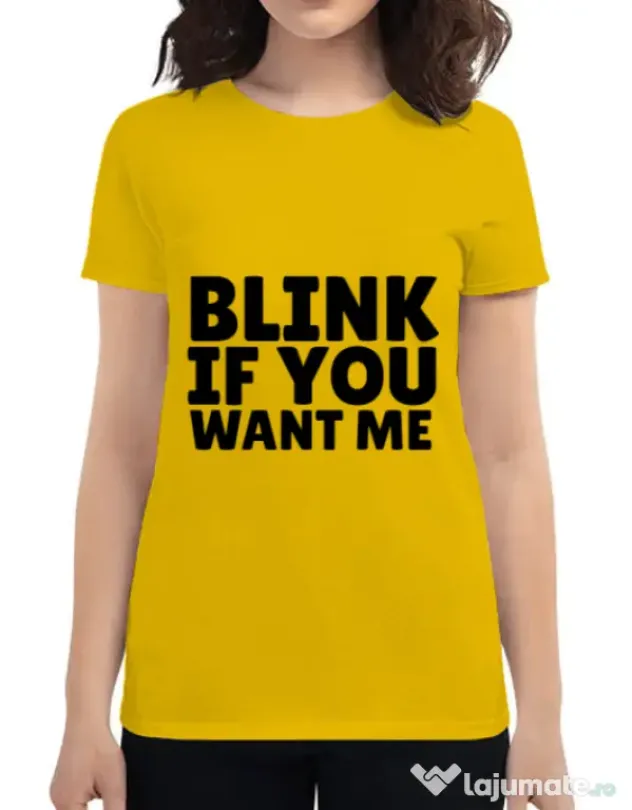 Tricou ADLER dama Blink if you want me Galben