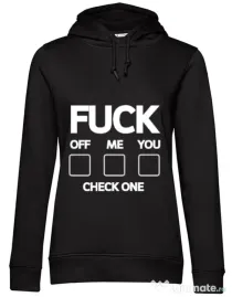 Hoodie dama cu gluga Check one Negru