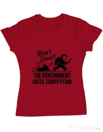 Tricou ADLER dama Don't steal Rosu