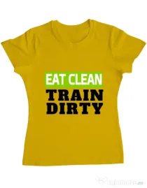 Tricou ADLER dama Eat clean Galben