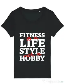 Tricou STANLEY STELLA dama Fitness is not a hobby Negru
