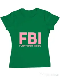 Tricou ADLER dama Funky baby inside Verde mediu
