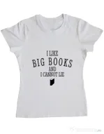 Tricou ADLER dama I like big books Alb