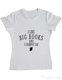 Tricou ADLER dama I like big books Alb