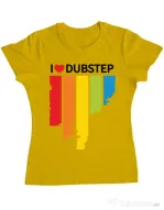 Tricou ADLER dama I love dubstep Galben