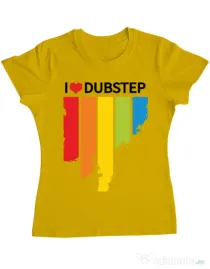 Tricou ADLER dama I love dubstep Galben