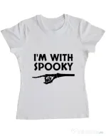 Tricou ADLER dama I'm with spooky Alb