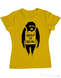 Tricou ADLER dama Keep it real Galben