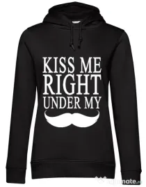 Hoodie dama cu gluga Kiss me right under Negru