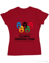 Tricou ADLER dama Olympic drinking team Rosu