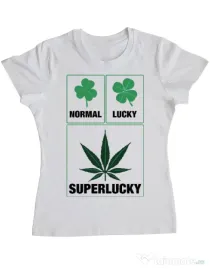 Tricou ADLER dama Super lucky Alb