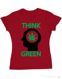 Tricou ADLER dama Think green Rosu