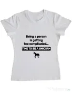 Tricou ADLER dama Time to be a unicorn Alb