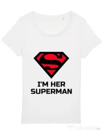 Tricou STANLEY STELLA dama I'm her Superman Alb