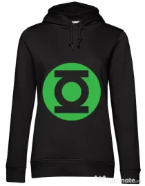 Hoodie dama cu gluga Green lantern Negru